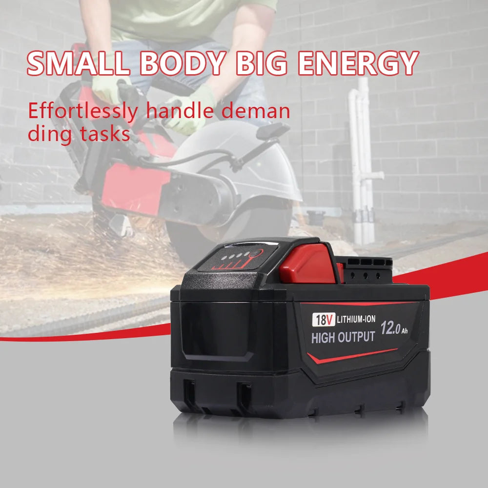 12.0Ah 18V Battery Replacement for Milwaukee M18 Tools, Compatible with 48-11-1850 48-11-1890, High Capacity Li-ion Battery
