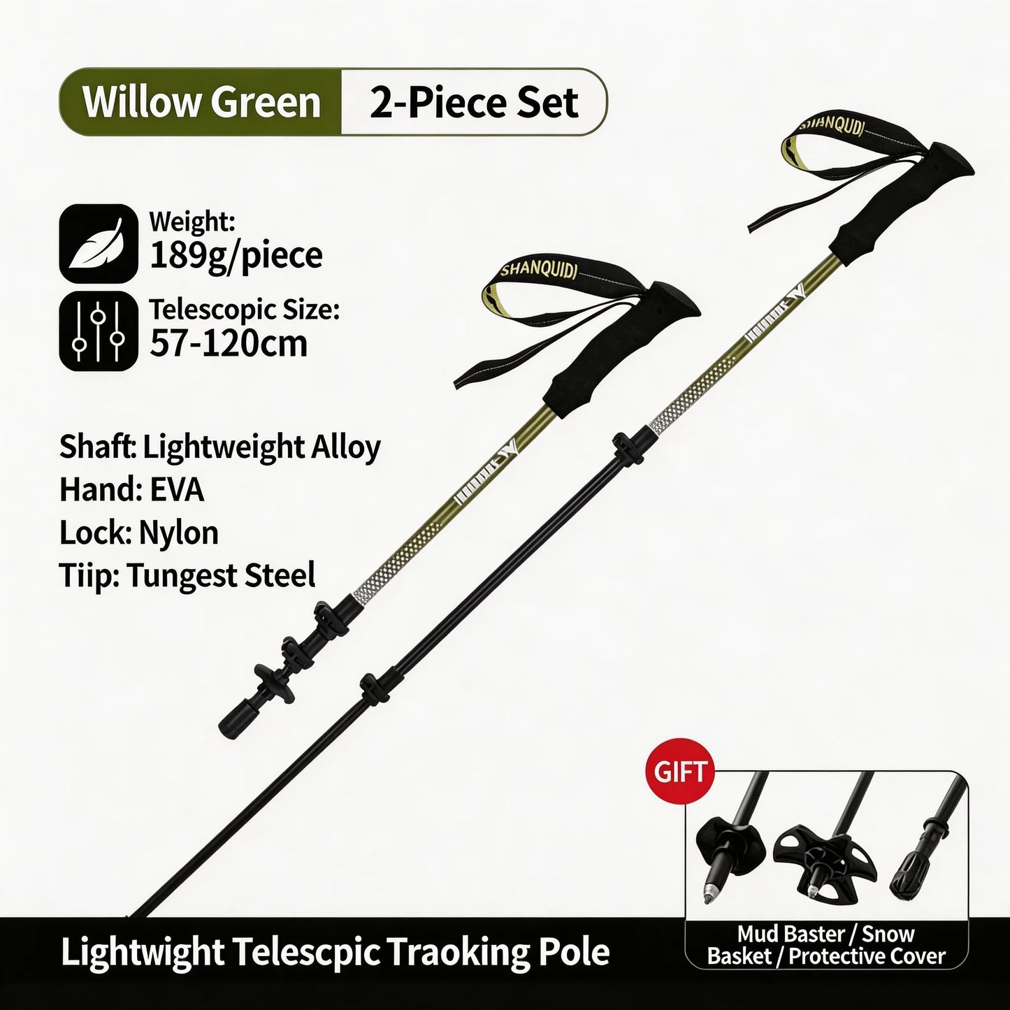 2pcs Trekking Poles Ultralight Carbon Fiber Walking Sticks Outdoor Folding Portable Climb Hiking Telescopic Poles for Women/Man