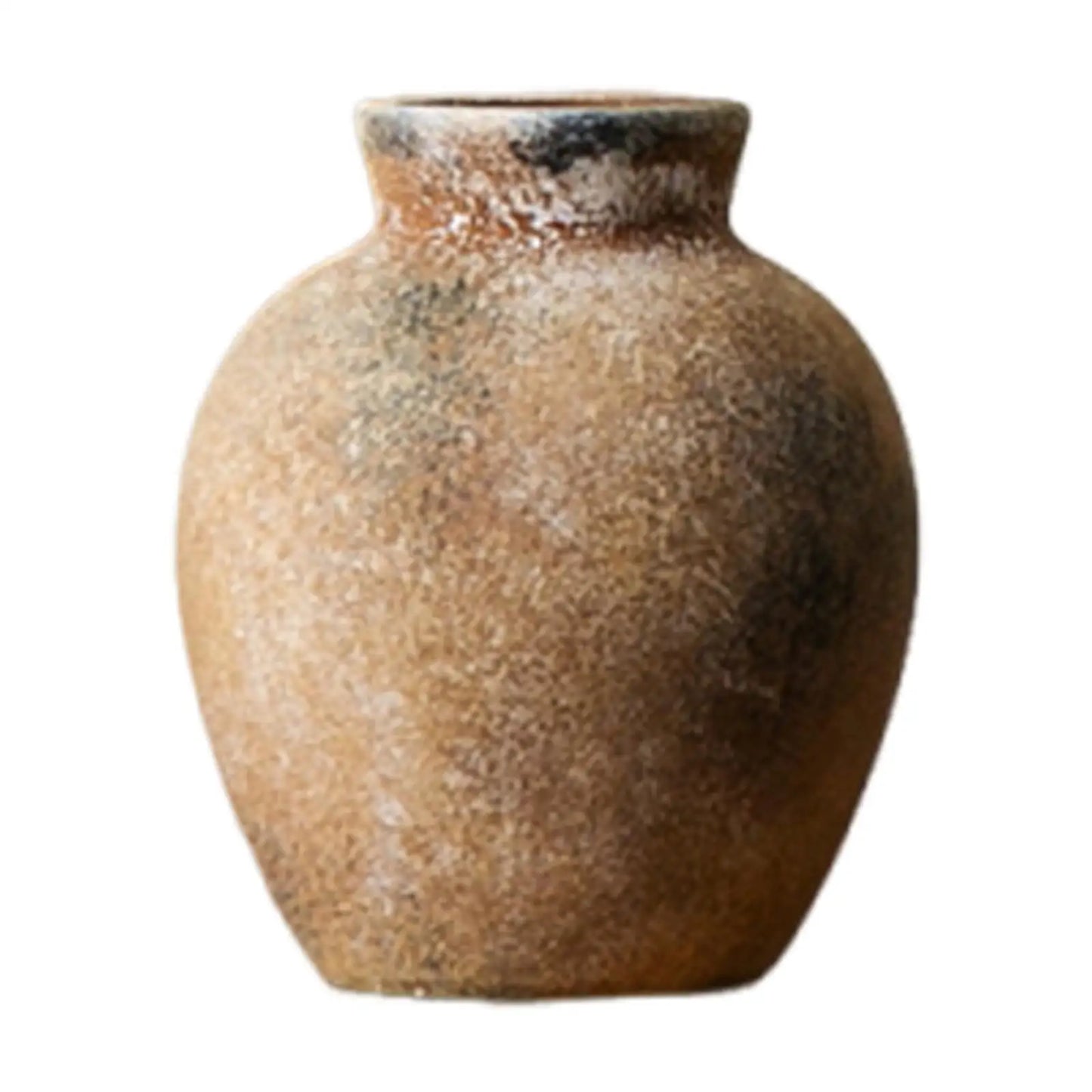 Rustic Ceramic Vase Decorative Wabi Sabi Vase Desktop Farmhouse Flower Vase for Fireplace Housewarming Living Room Office Party