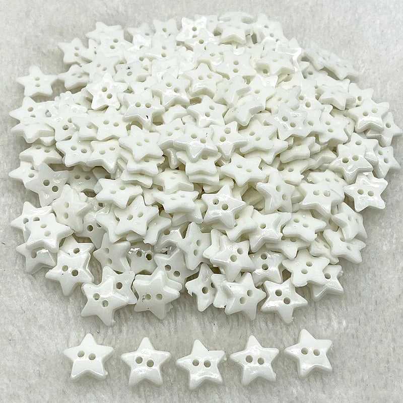 New 12mm-15mm-20mm Colours Five- Pointed Star with Two Eye Buttons Resin Sewing Buttons Diy Scrapbooking Multicolour