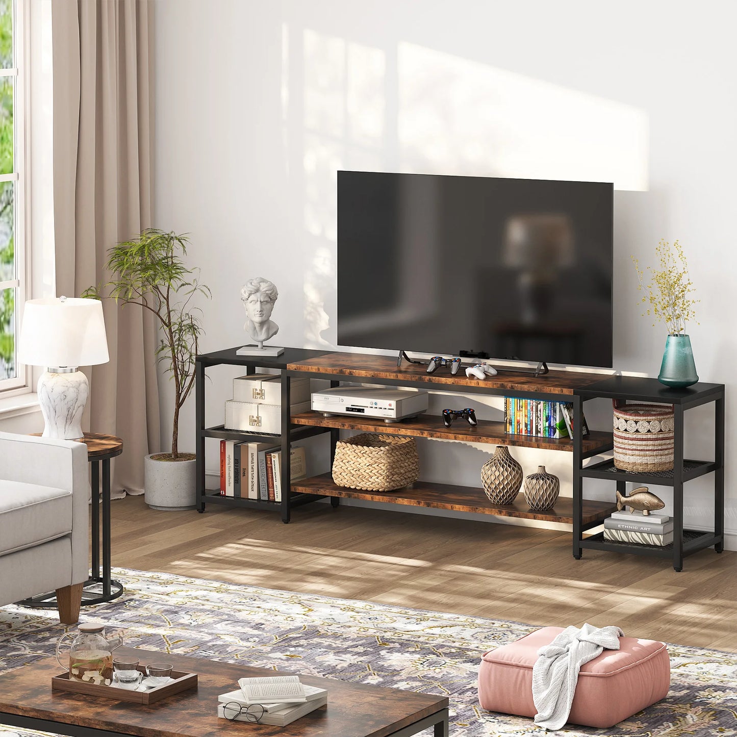 Tribesigns 78 Inch TV Stand for TVs up to 85 Inch, Media Entertainment Center Console Table, 3-Tier TV Console Table