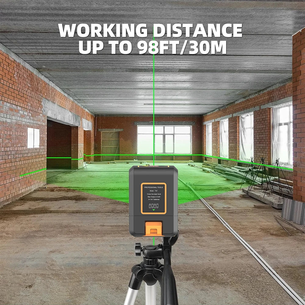 (USA Stock) BOAYAL Laser Level Self Leveling Green Cross Line for Picture Hanging Tile Home DIY Construction Battery Included