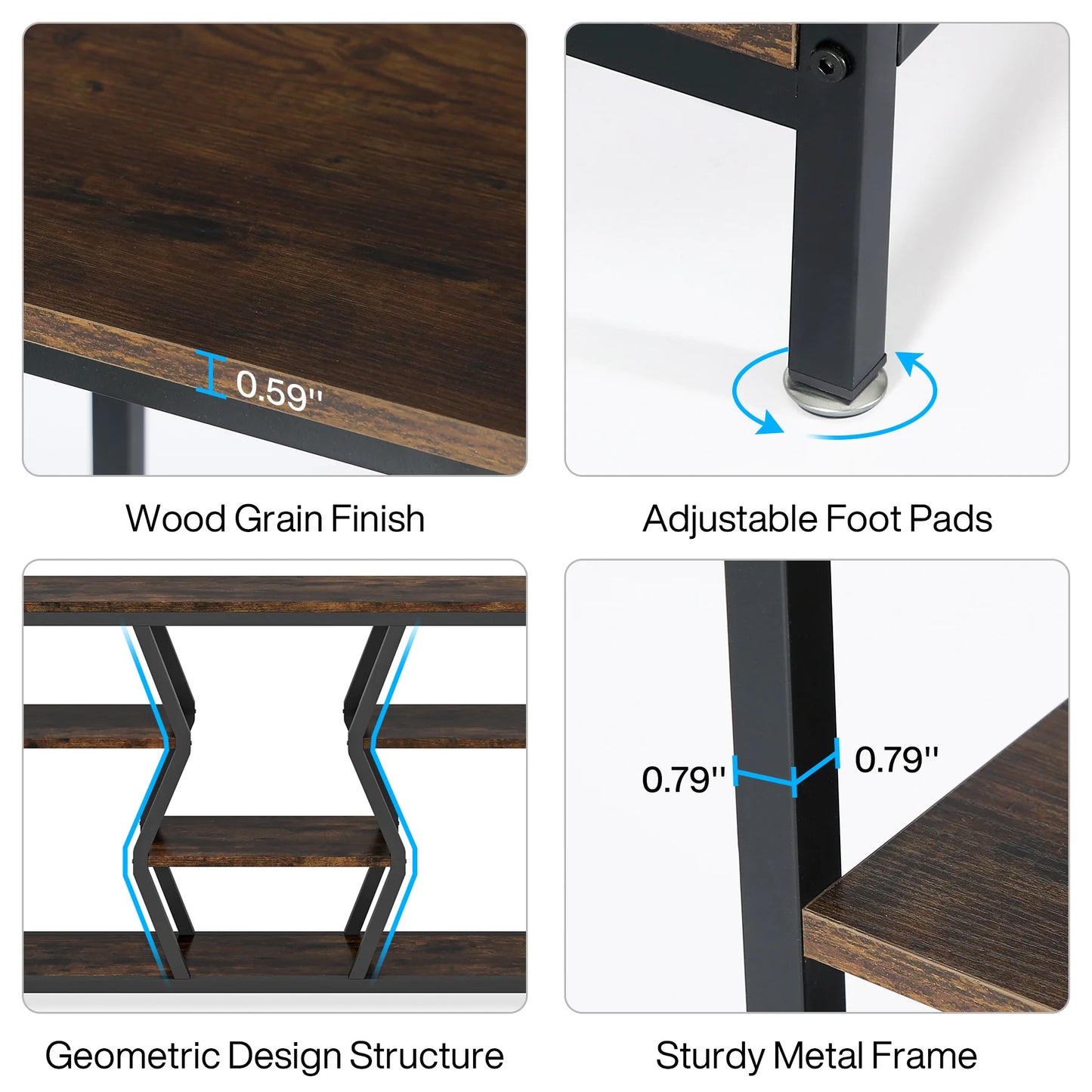 Tribesigns 70.9 Inches Sofa Console Table with 4 Tier Wood Storage Shelves, Industrial Extra Long Narrow Entryway Accent Tables