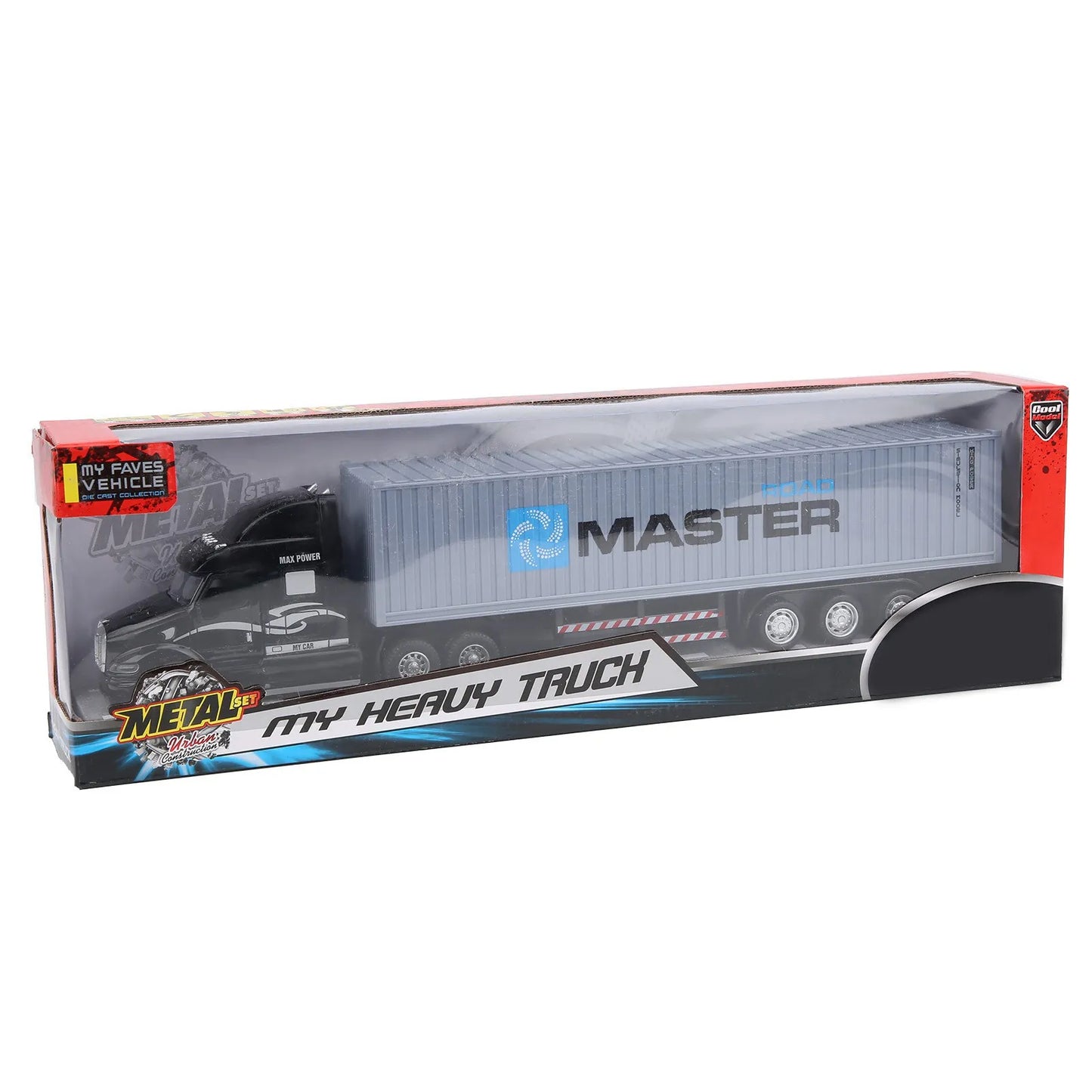 Alloy Simulation Container Car Model Children Kid Pull Back Car Toy with Sound Light