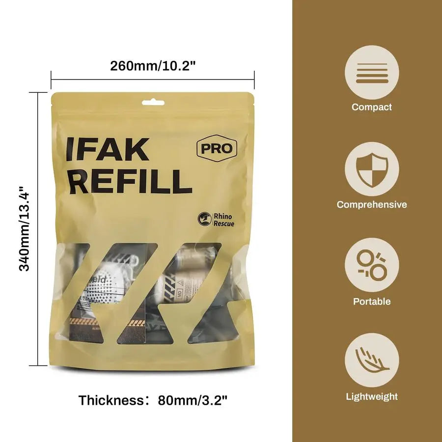 IFAK Refill Kit 17Pcs with CAT Gen7 Tourniquet, Emergency Tactical First Aid Kit Medical Supplies, IFAK Trauma Kit Combat Pack f