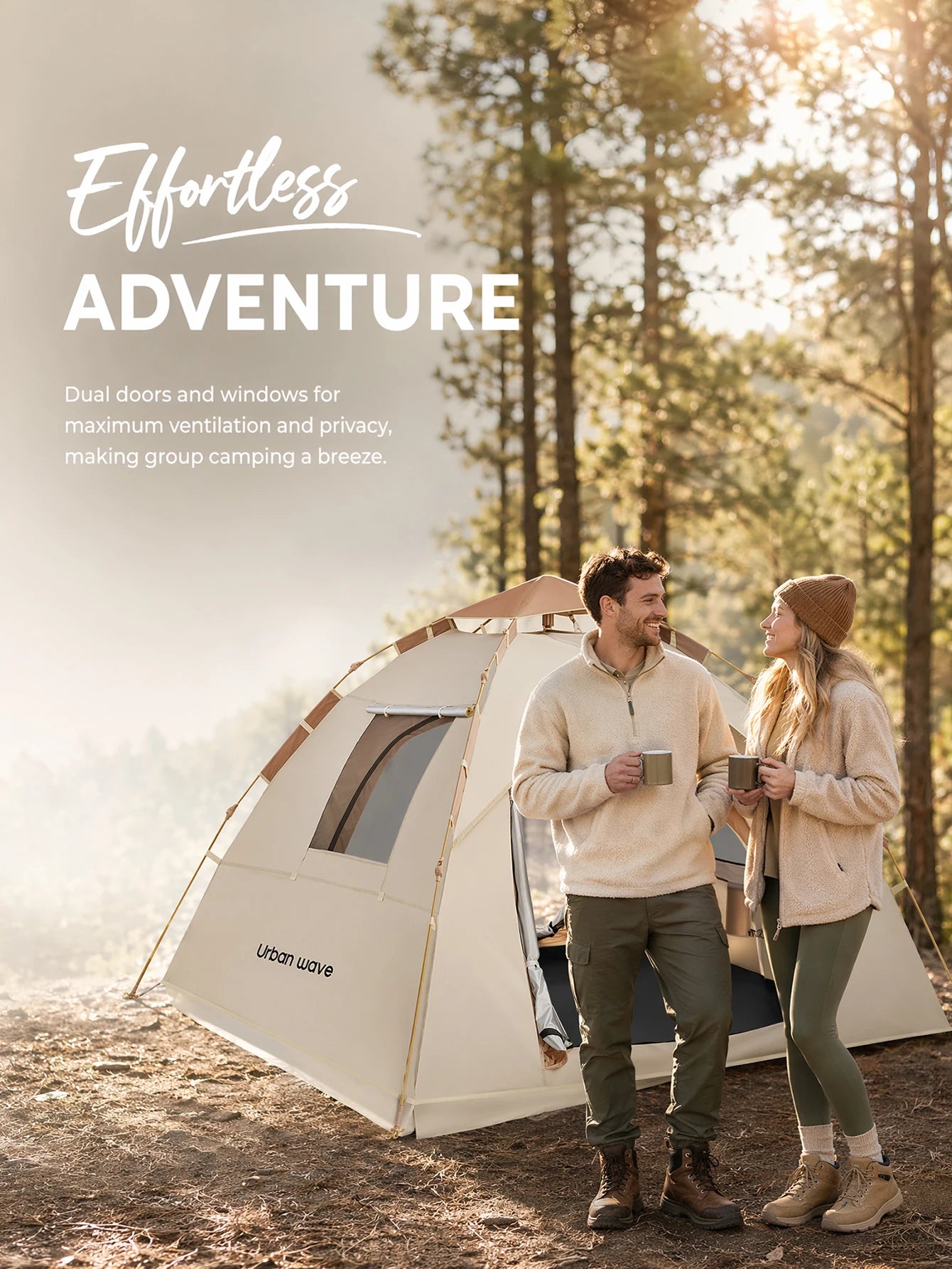 Automatic Pop-up Camping Tent, Windproof, Sunproof, and Waterproof, Suitable for Park Camping Trips, Wilderness Hiking and Adventure, Beach Family Vacations, Portable and Foldable, the Perfect Holiday Gift.