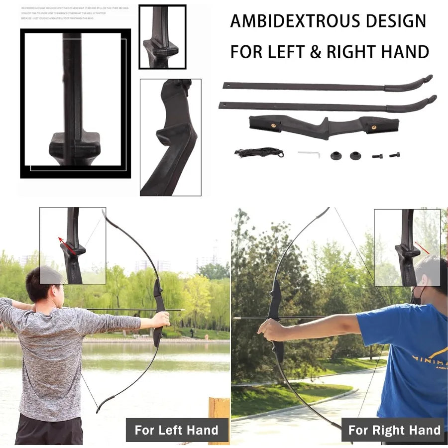 Archery Bow and Arrow Adult - Takedown Recurve Bows Archery Set for Adults Youth Beginner 20lbs Left and Right Handed Outdoor T