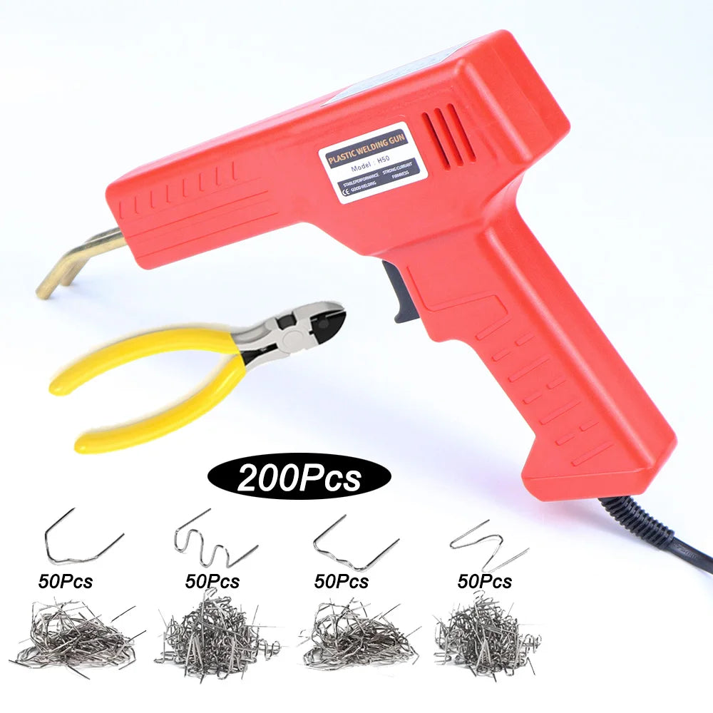 Plastic Welder Kit for Bumper Repair, 200/1000Pcs Staples, Hot Stapler Welding Gun, Bumper Repair Plastic Repair DIY Tools