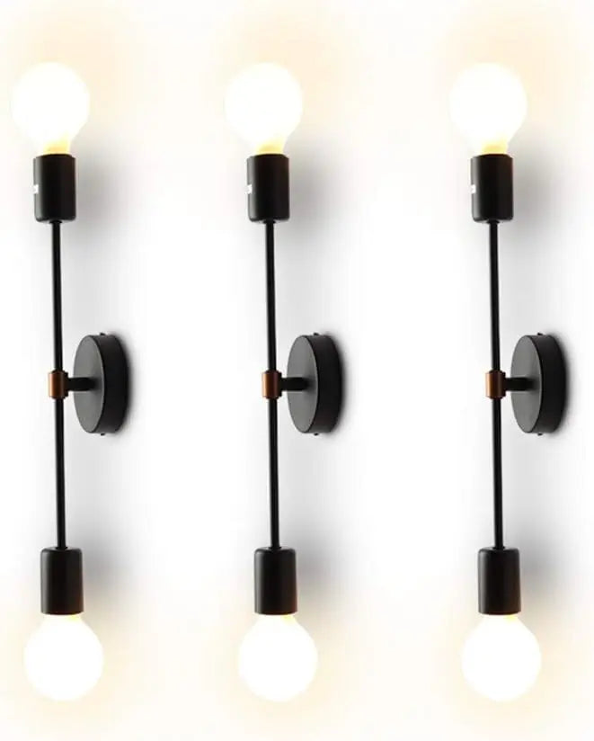 Black 2 Lights Led Wall Light Up/down Indoor Lamp360 Adjustable Rustic Country Vintage Loft Wall Sconce Fixture Fitting Retro