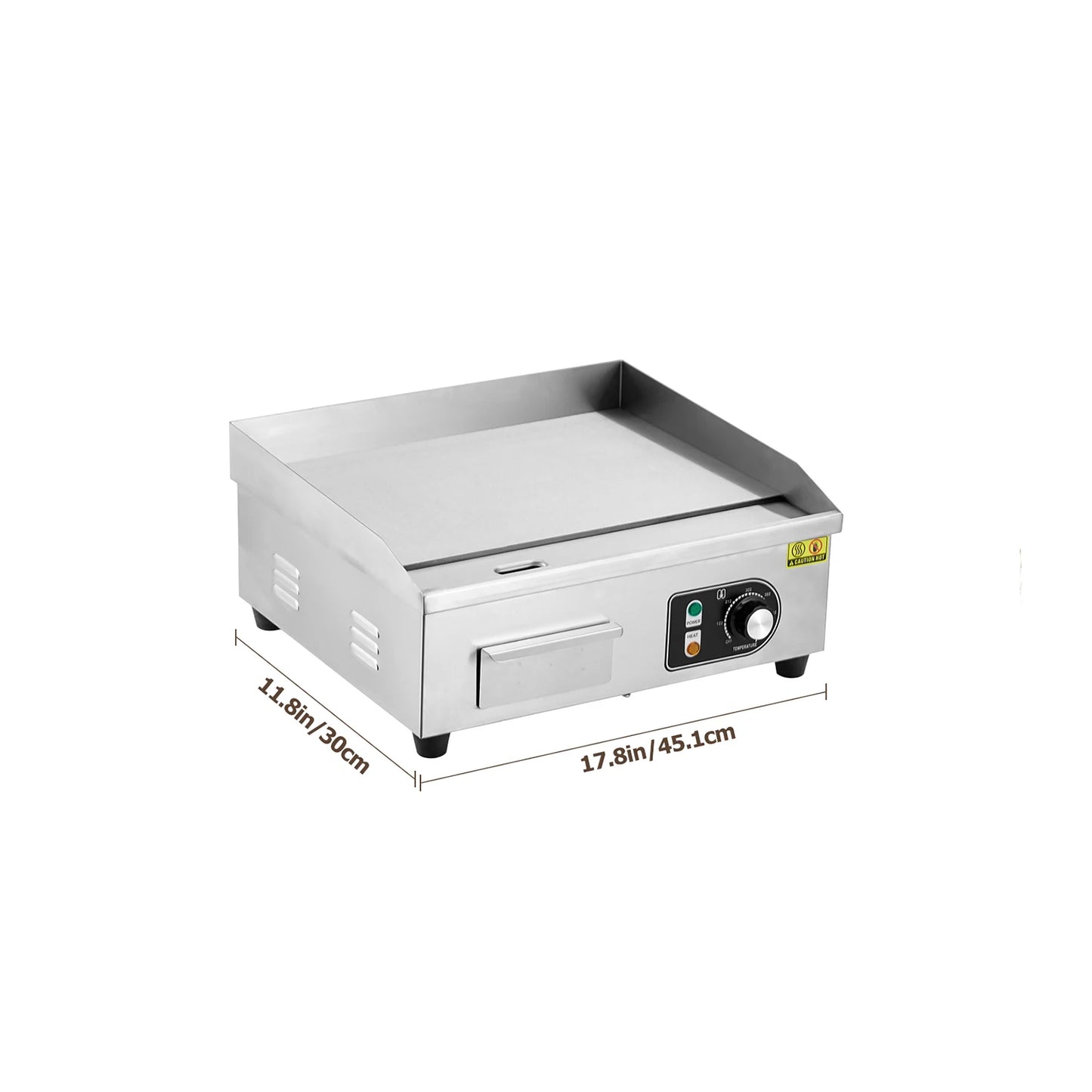 Electric Griddle for Outdoor Cooking Non-Stick Grill Plate Adjustable Temperature Control 122°F-572°F High Power 3600W