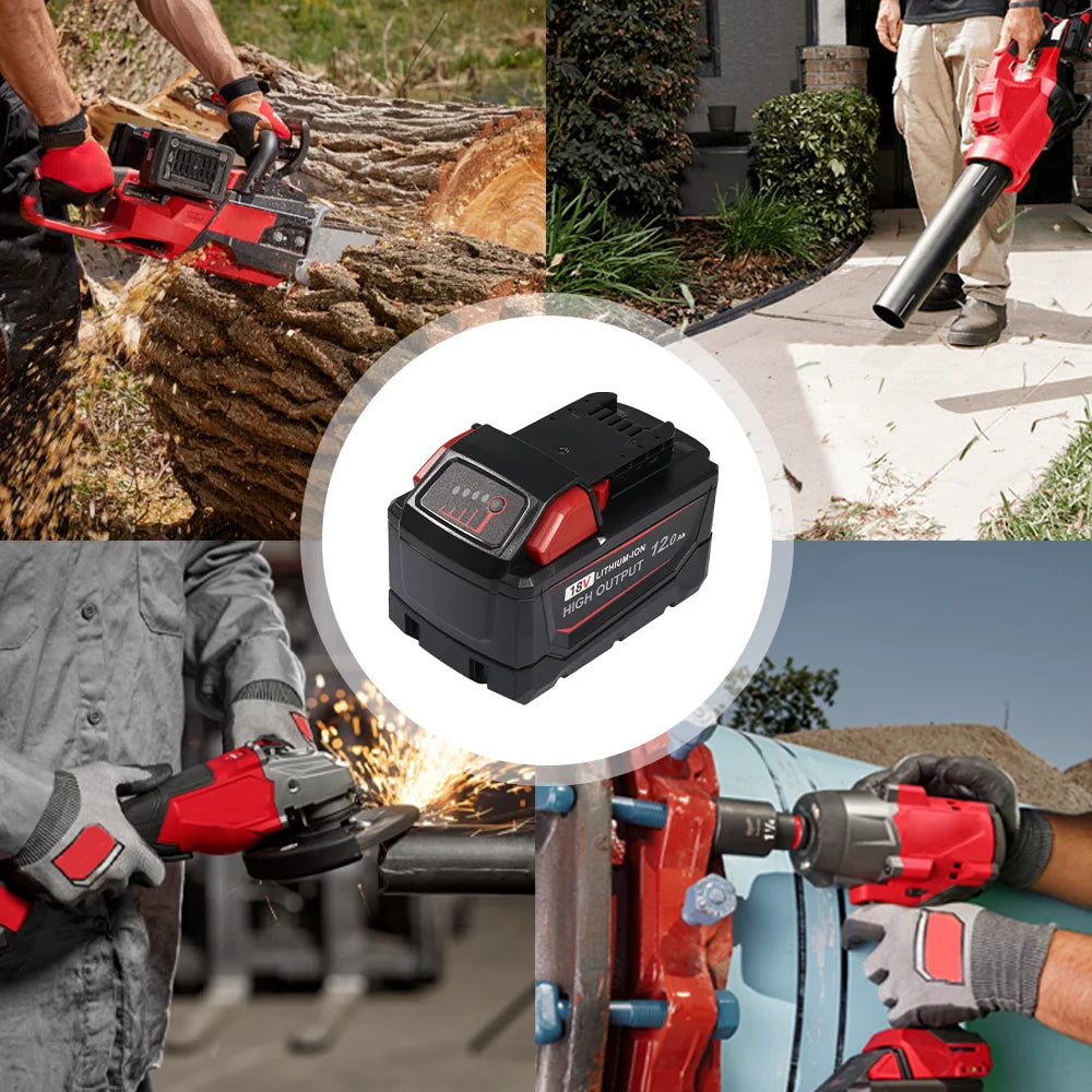 12.0Ah 18V Battery Replacement for Milwaukee M18 Tools, Compatible with 48-11-1850 48-11-1890, High Capacity Li-ion Battery