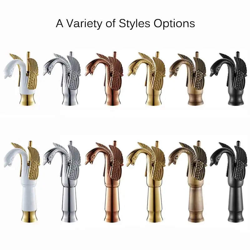 Golden Swan Bathroom Basin Faucet Deck Installation Mixer Taps Hot and Cold Water Basinwash Sink Mixer Taps Brass Crane
