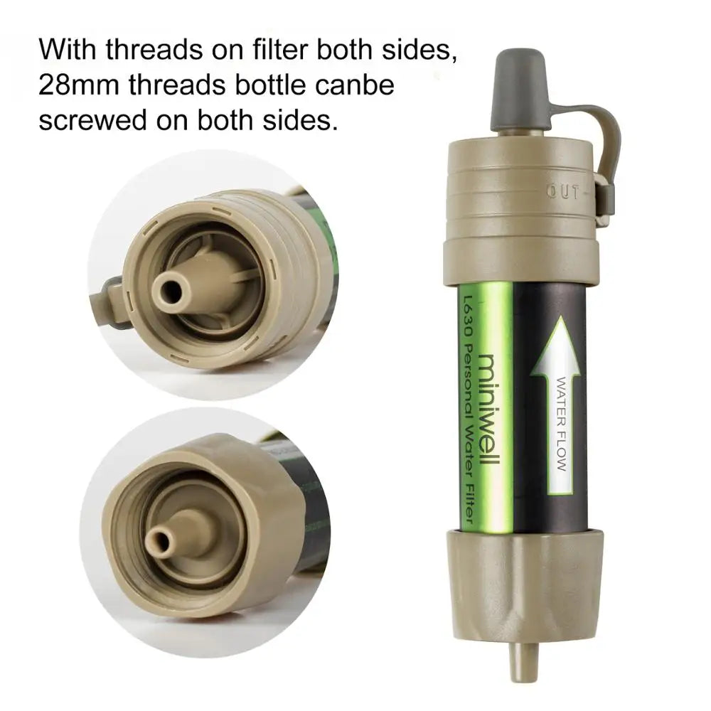 Miniwell L630 Personal Camping Purification Water Filter Straw for Survival or Emergency Supplies