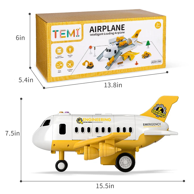 Large Aircraft Simulation Track Inertia Toy Airplane with Lights Music Large Size Passenger Plane Kids Airliner Toys Car Gifts