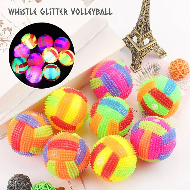 Glowing Ball Dog Toy Led Puppy Bouncy Chew Dog Ball Molar Toy Pet Color Light Ball Interactive Toys for Cats Small Dogs