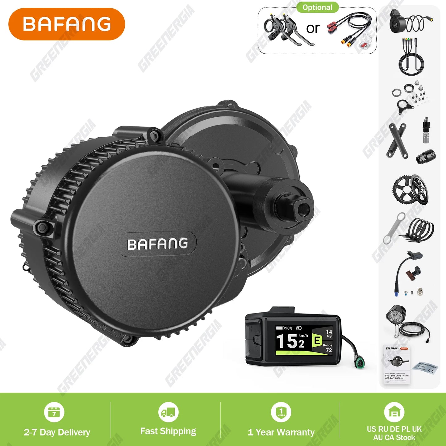 Bafang 750W 48V Motor Kit Complete Set Electric Bike Middle Drive 8fun BBS02 BBS02B eBike Conversion Kit Central Bicycle Engine