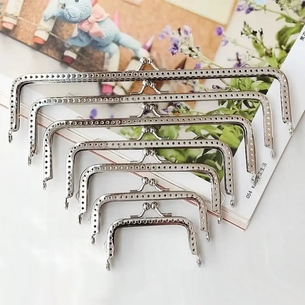 6.5/8.5/10/12/15.5/18/20cm Retro Purse Clasp Frame Bag Kiss Clasp Lock Vintage Metal Purse Frame for DIY Craft Purse Bag Making