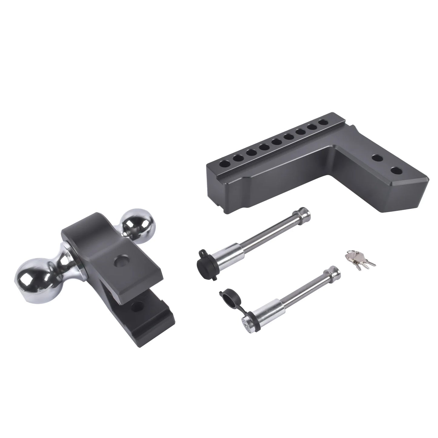 AP03 Adjustable Trailer Hitch Fits 2.5" Receiver | 8" Drop/Rise Heavy Duty Aluminum