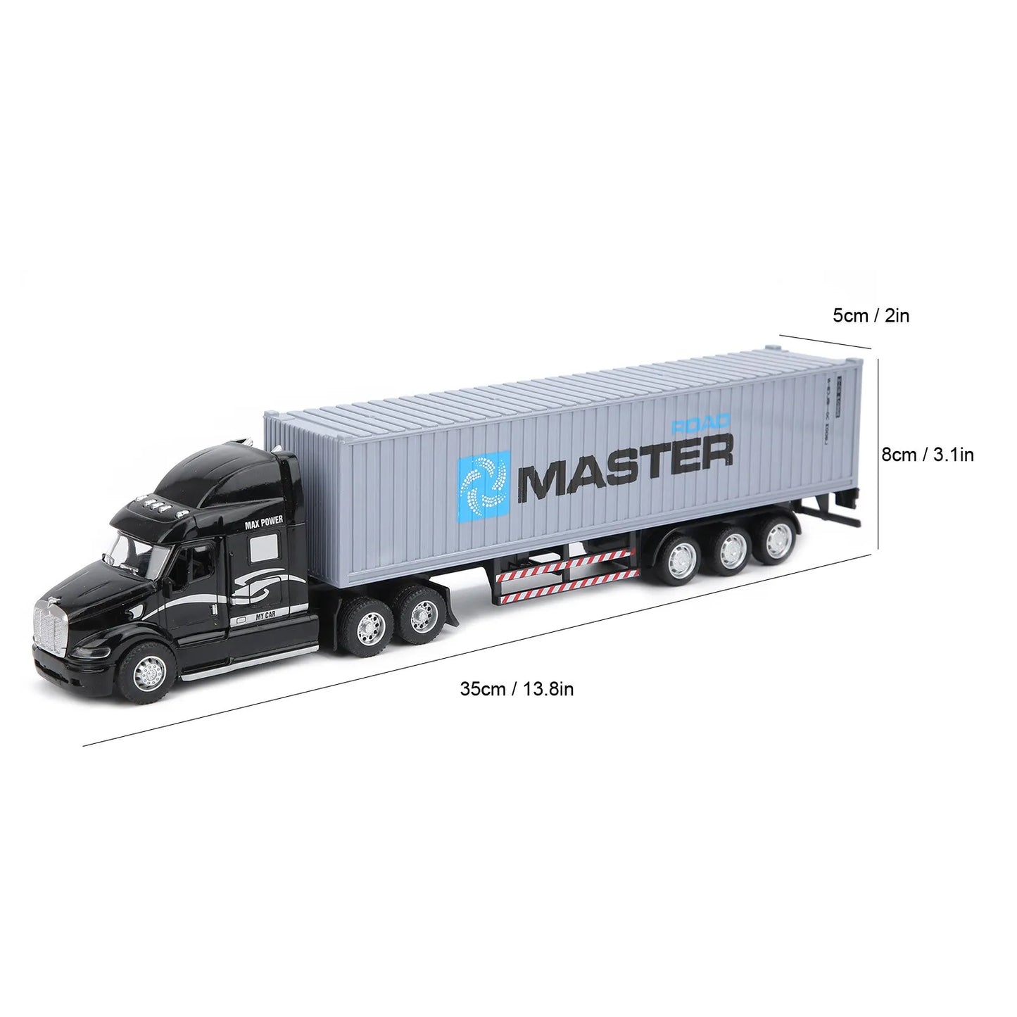Alloy Simulation Container Car Model Children Kid Pull Back Car Toy with Sound Light
