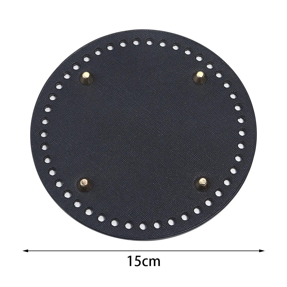 PU Leather Oval/Round Long Knitting Crochet Bags Bottom for DIY Weaving Supplies Home Decor Crochet Bag Bottom Accessories