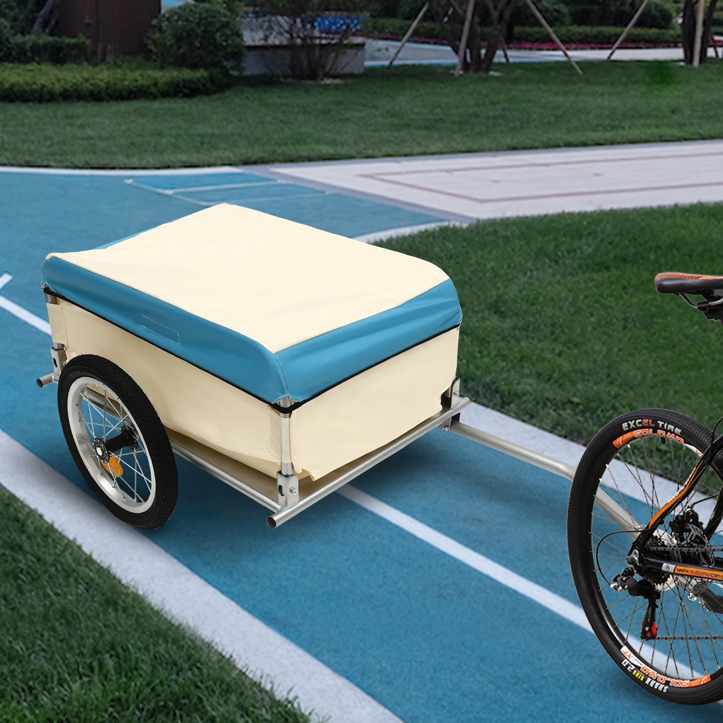 110.23LBS Load Bicycle Trailer Stable Transport Multiple  Aluminum Utility Cargo Bike Trailer for 24"-26" Bike Wheel
