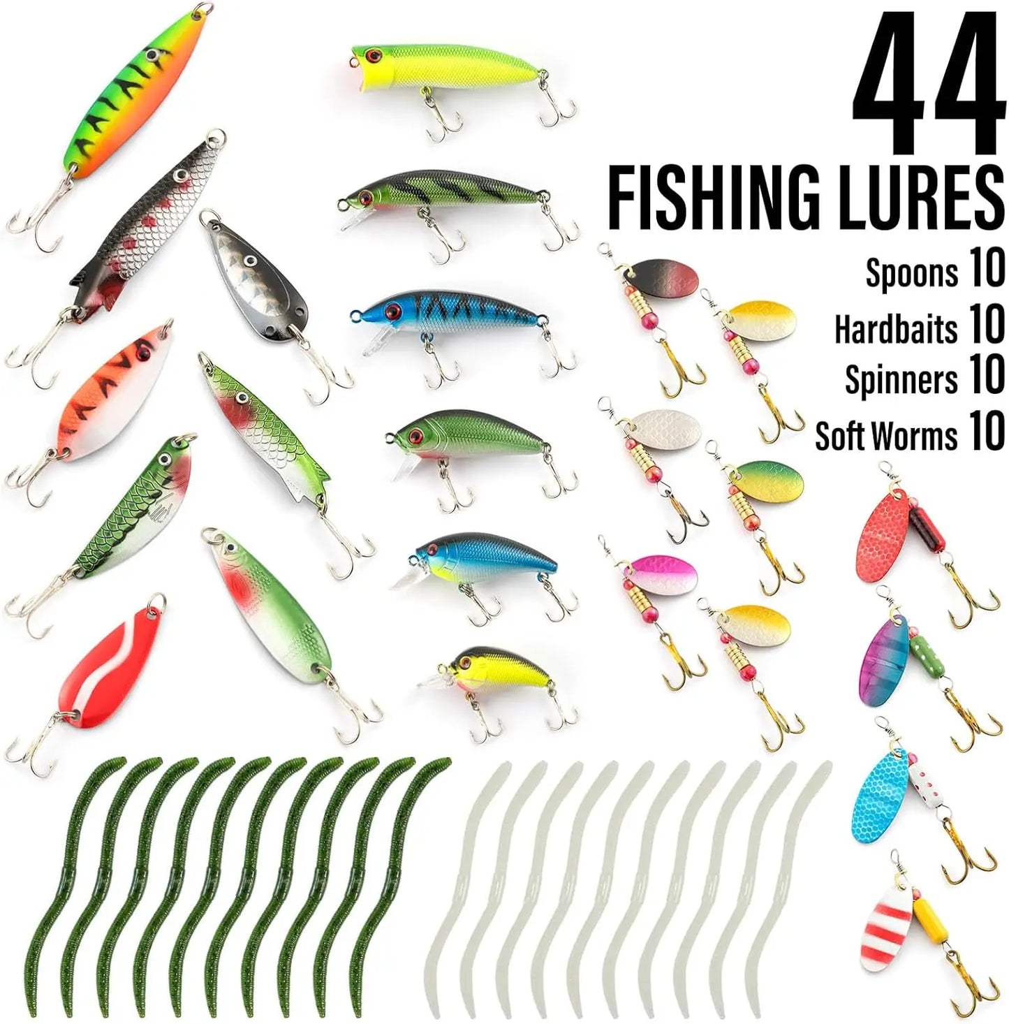 125-Piece Telescopic Fishing Rod and Reel Combo with Tackle Bag for Adults, Collapsible Travel Set for Freshwater Saltwater