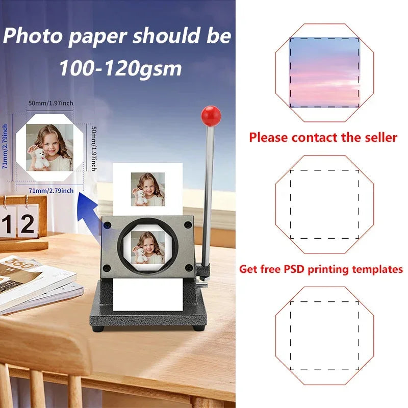 2*2" 2.5x2.5" Fridge Magnet Button Making Machine 50*50mm Square Refrigerator Magnets Maker Materials Set Pin Maker DIY Buttons