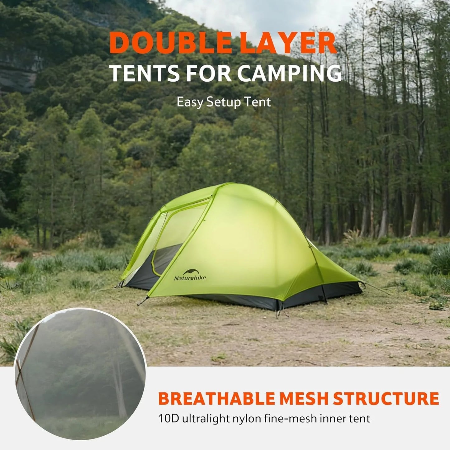 Naturehike Star Trail EXT Hiking Tent Outdoor Camping Ultralight Rainstorm Protection Wild Tent 1 2 Person 0D Nylon Backpacking Tent
