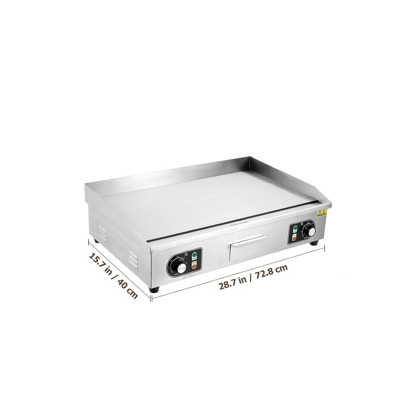 Electric Griddle for Outdoor Cooking Non-Stick Grill Plate Adjustable Temperature Control 122°F-572°F High Power 3600W