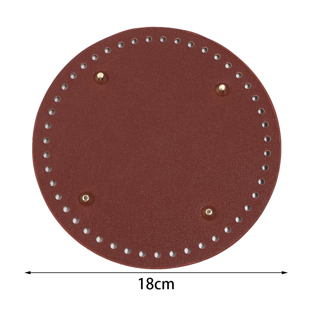 PU Leather Oval/Round Long Knitting Crochet Bags Bottom for DIY Weaving Supplies Home Decor Crochet Bag Bottom Accessories