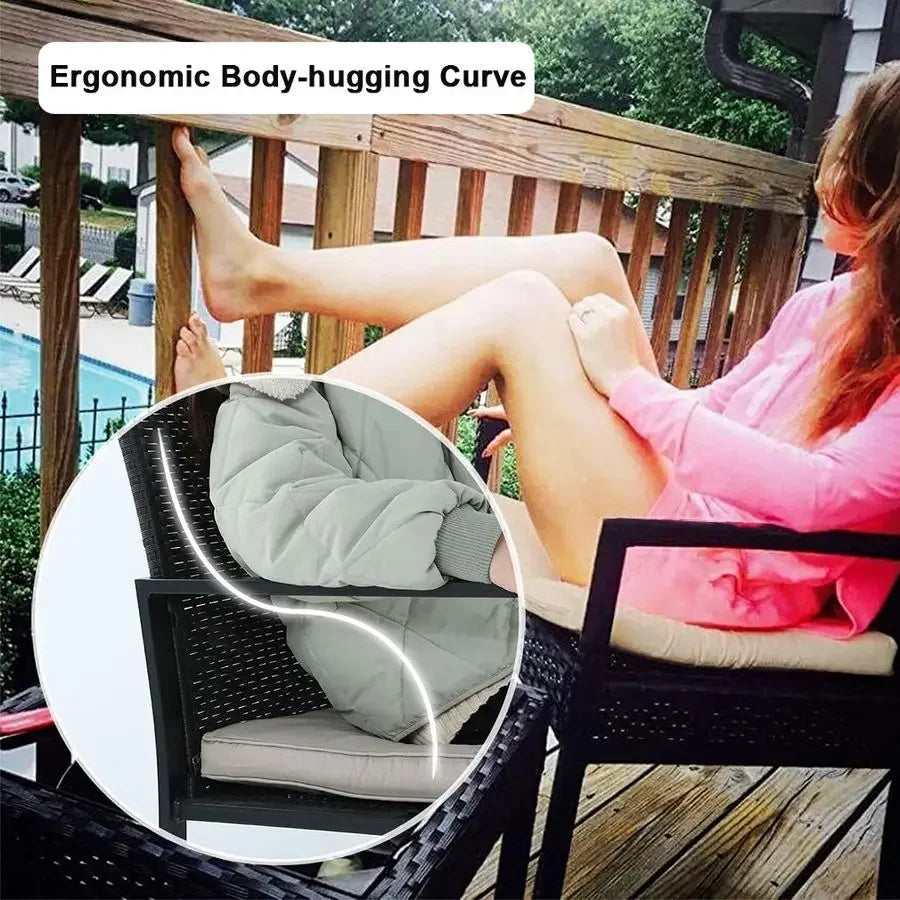 Patio Bistro Set 3 Pieces Outdoor Wicker Chair Patio Rattan Furniture Wicker Conversation Sets Backyard Garden Balcony Poolside