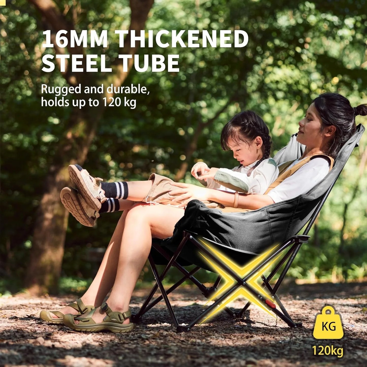 Naturehike Sea Star Recliner Outdoor Folding High Back Moon Chair 2-Position Adjustable Portable Camping Chair for Relaxing Foldable Leisure Travel Furniture Picnic