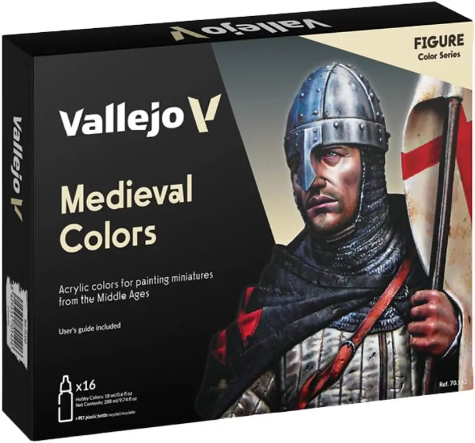 Medieval Colors Acrylic Paint Set, 16 x 18ml for Modelers, High Coverage, Water-Based Formula for Metal & Plastic