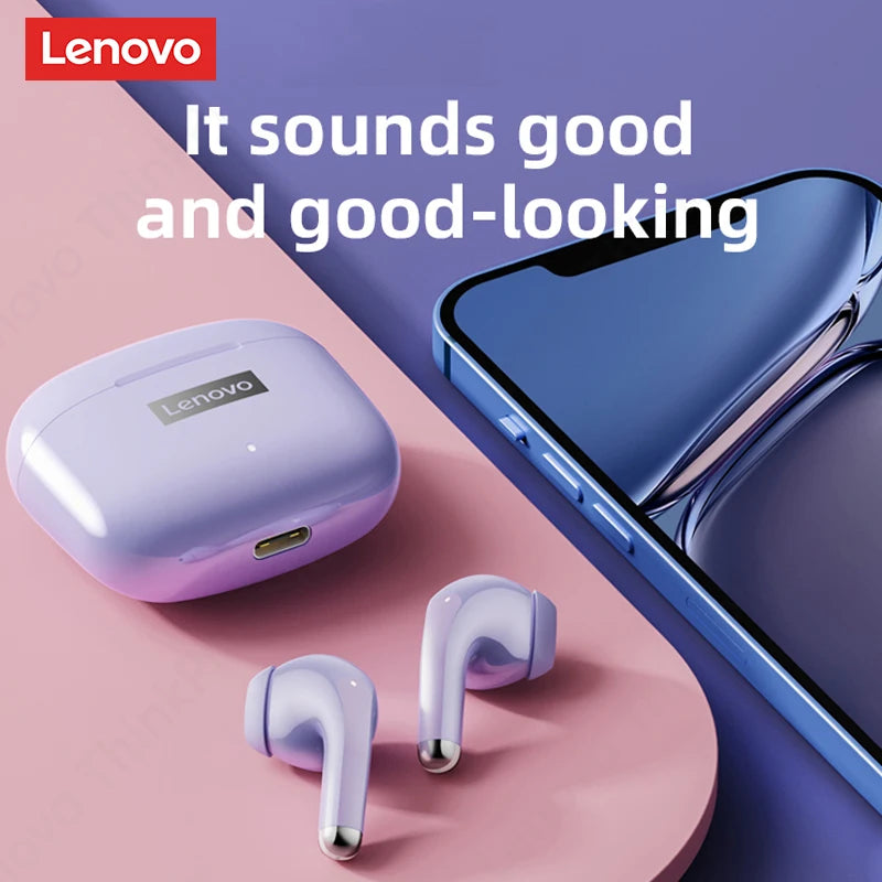 Ship From US Lenovo LP40 Pro Bluetooth Wireless Earphones Noise Reduction Low Latency Headphones Music Gaming Dual Mode Earbuds