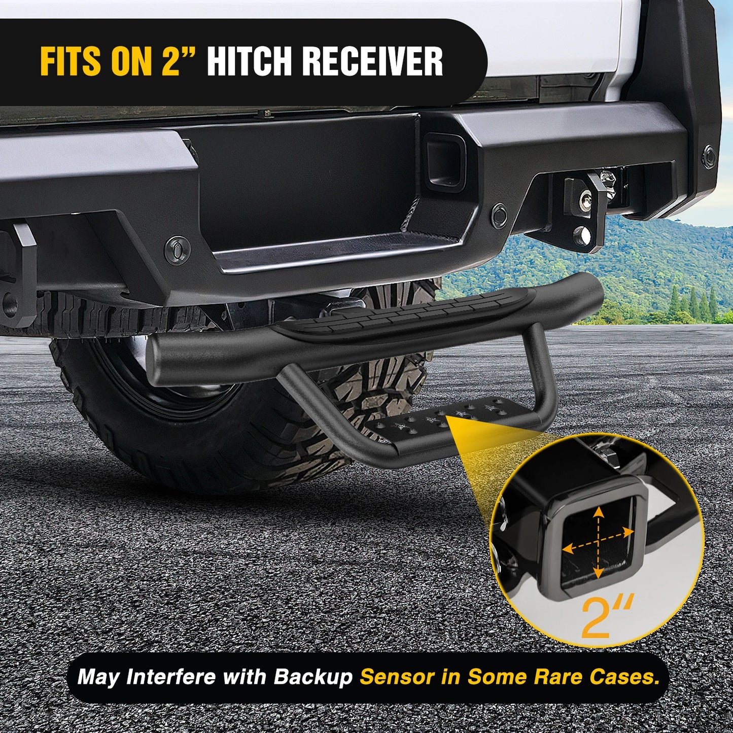 Nilight 36" Hitch Step Fits 2" Receivers Trailer Towing Drop with Rubber Non-Slip Pad Rear Bumper Guard with 5/8" Hitch Pin Clip & U-Bolts Stabilize for Pickup Truck Car SUV
