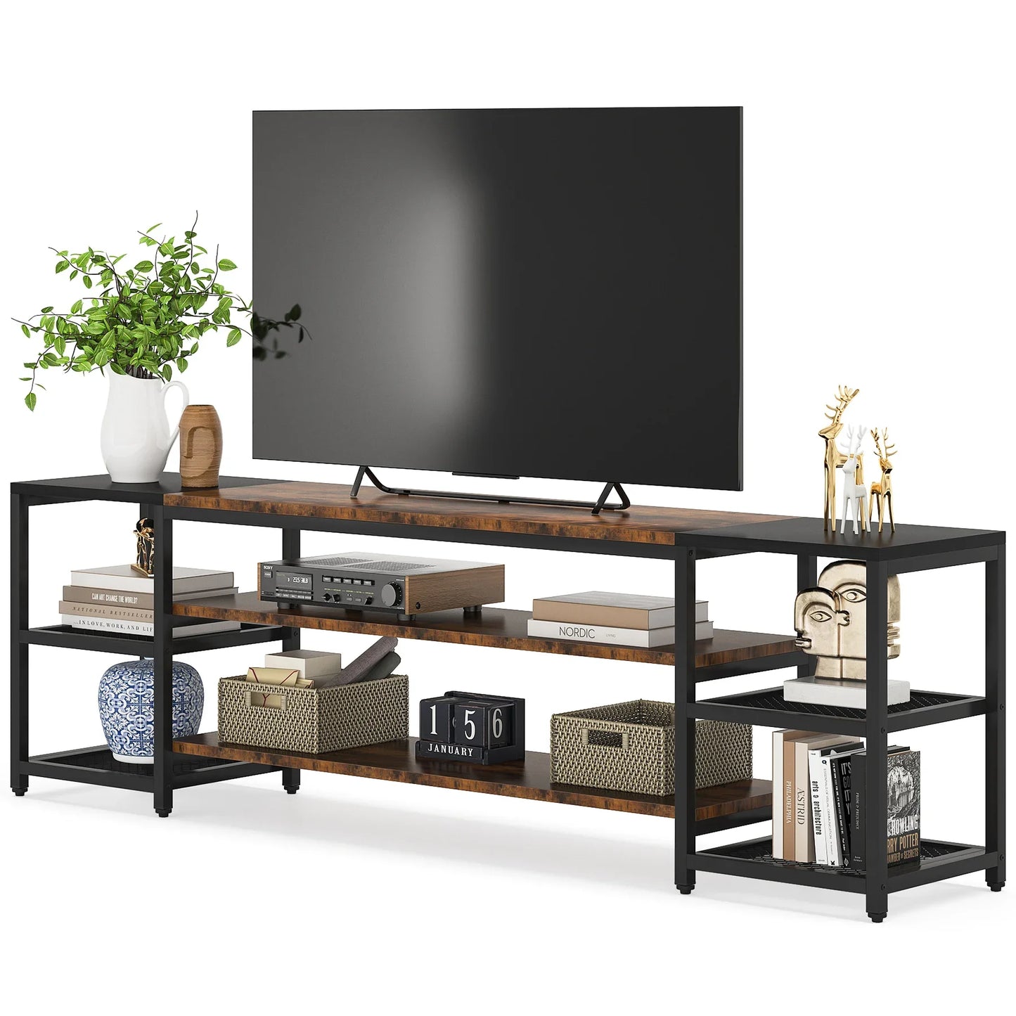 Tribesigns 78 Inch TV Stand for TVs up to 85 Inch, Media Entertainment Center Console Table, 3-Tier TV Console Table