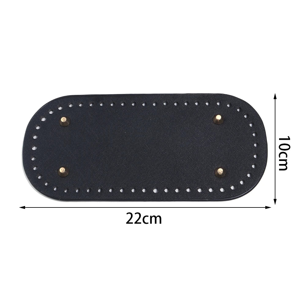 PU Leather Oval/Round Long Knitting Crochet Bags Bottom for DIY Weaving Supplies Home Decor Crochet Bag Bottom Accessories