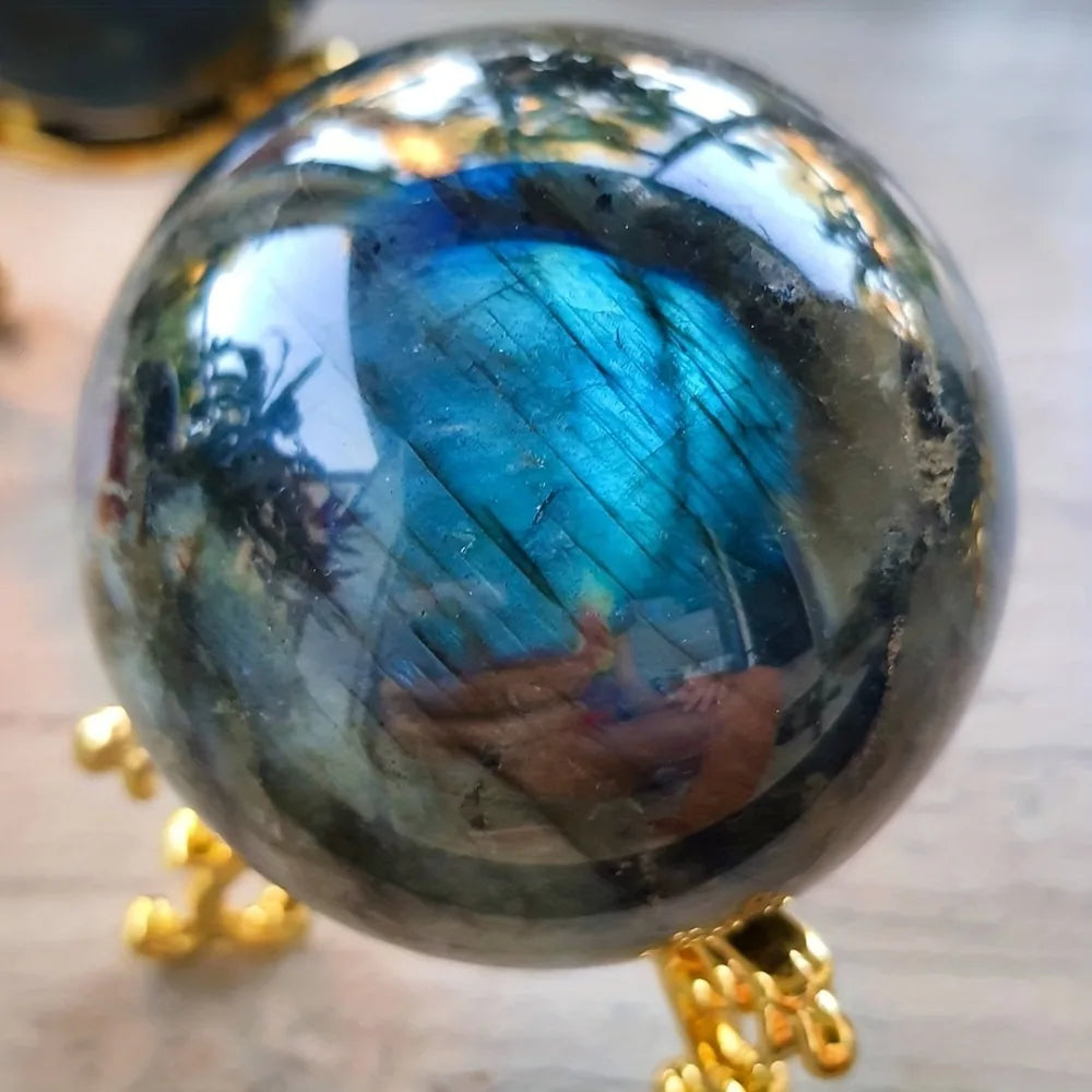 8.5-9CM  Labradorite Ball Sphere  Crafts  Agate  Crystal Jem Stone  Mineral Specimen Wiccan Decor Crystals and Stones Healing