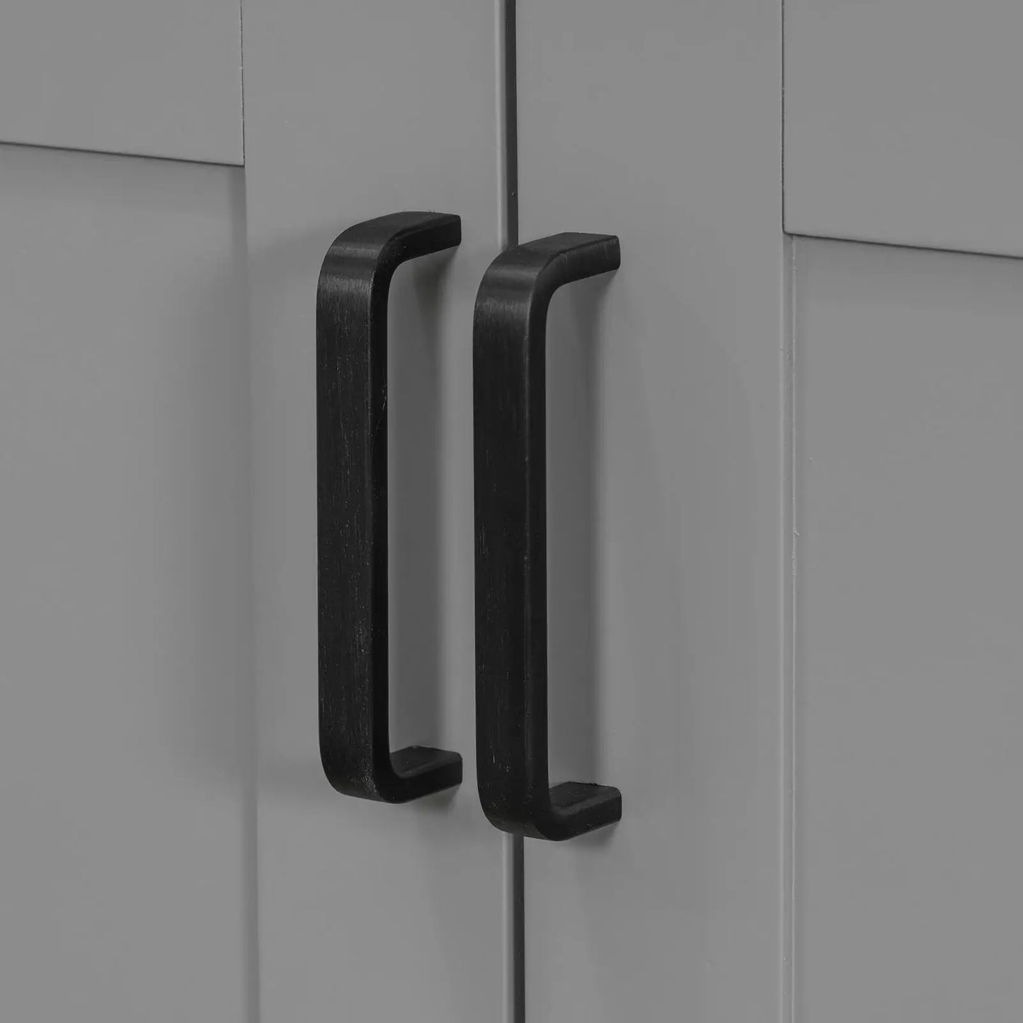 Grey Solid Wood Bathroom Vanities Ceramic Sink Combo Space Saving Doors Cabinet Set for Small Contemporary Bathrooms