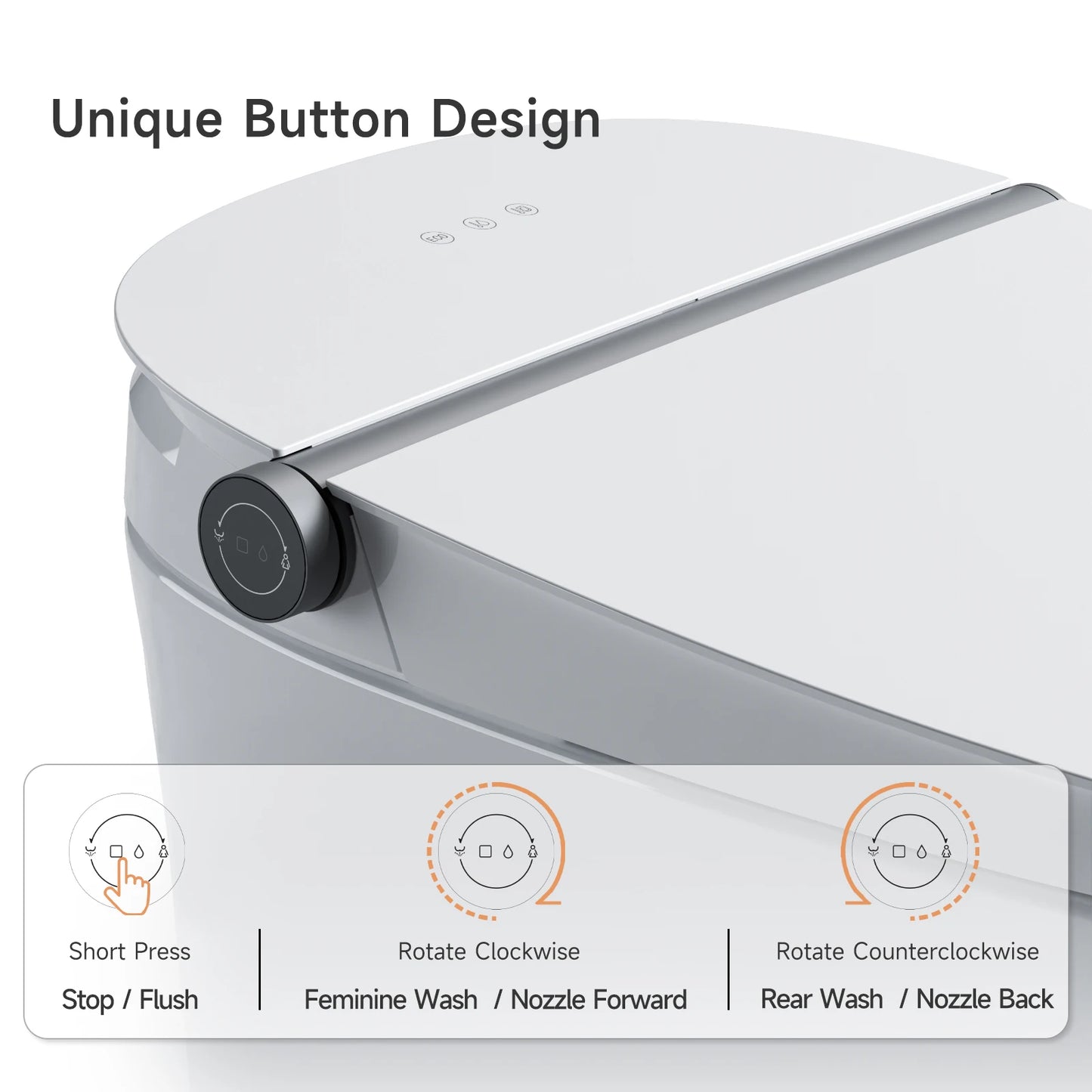 AQUATIZ G109-1Max Intelligent Smart Toilet with Bidet Built-in, ADA Height, Auto Open/Close, Dual Control & LED Display