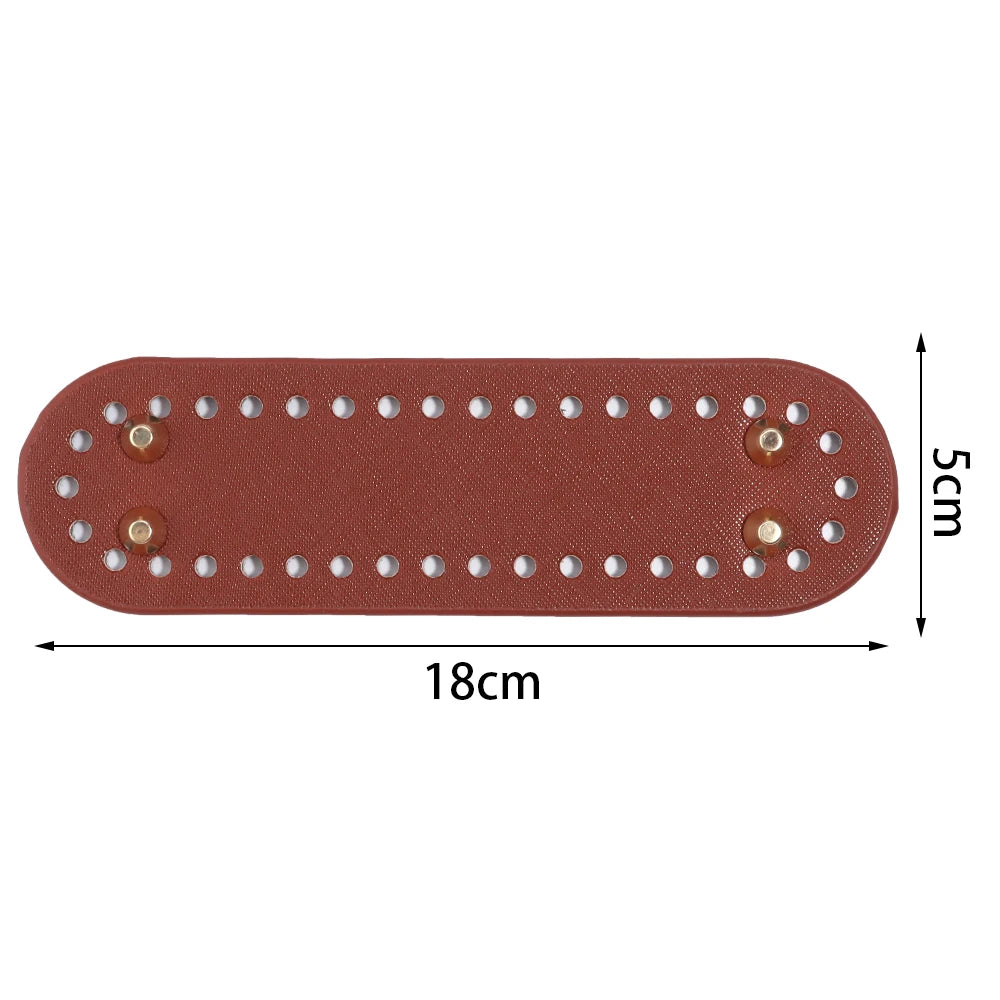 PU Leather Oval/Round Long Knitting Crochet Bags Bottom for DIY Weaving Supplies Home Decor Crochet Bag Bottom Accessories
