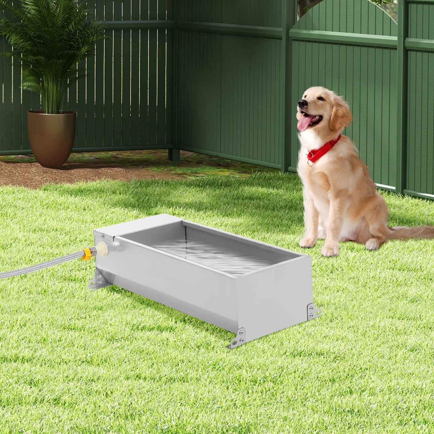 7.5L Automatic Livestock Water Tank Large Capacity Self Filling Dog Waterer Tank with Float Valve Animal Drinking Water Bowl