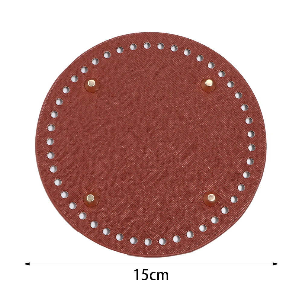 PU Leather Oval/Round Long Knitting Crochet Bags Bottom for DIY Weaving Supplies Home Decor Crochet Bag Bottom Accessories