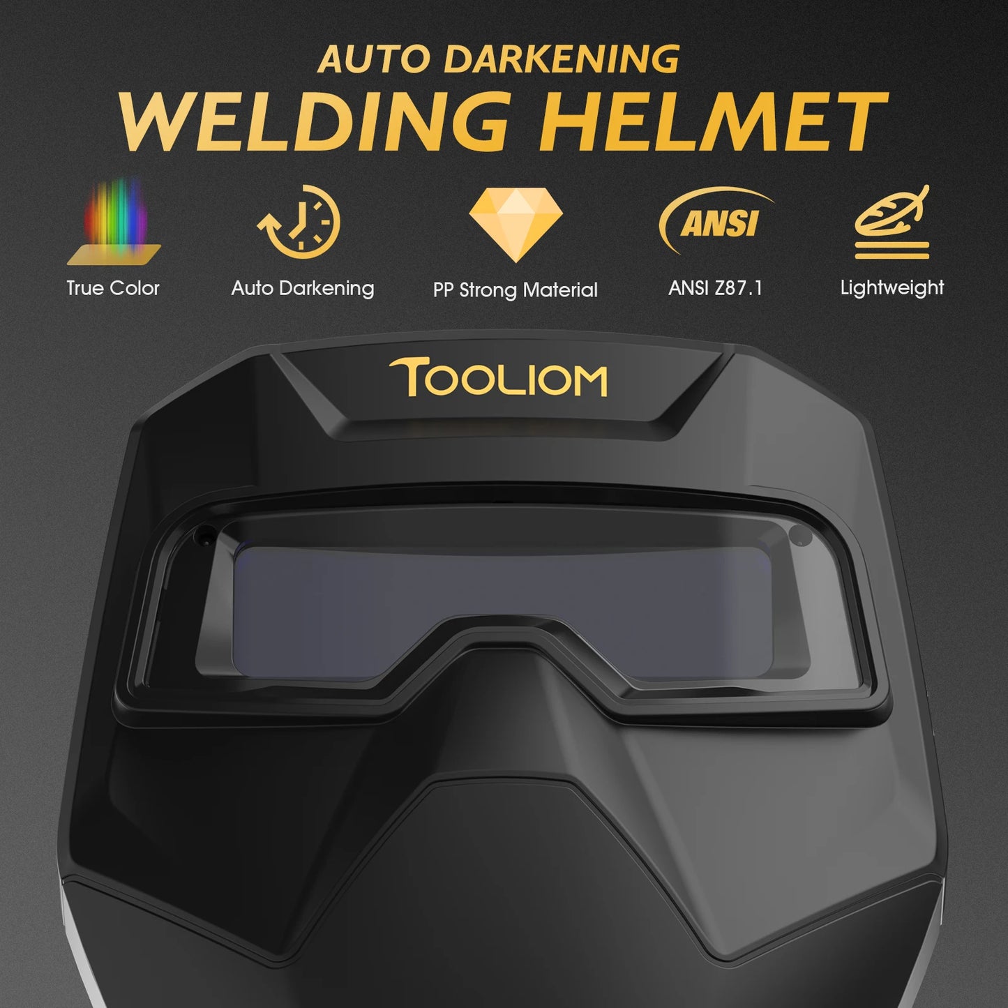 TOOLIOM Welding Goggles Auto Darkening True Color & Detachable Eye Care Face Shield Welder Mask for Grind Cut TIG MIG Stick