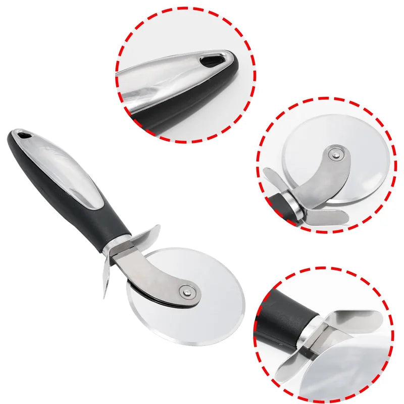Pizza Cutter  Stainless Steel Food Slicer for Pizzas and more with Ergonomic Handle and Sharp Cutting Surface for Clean Cuts
