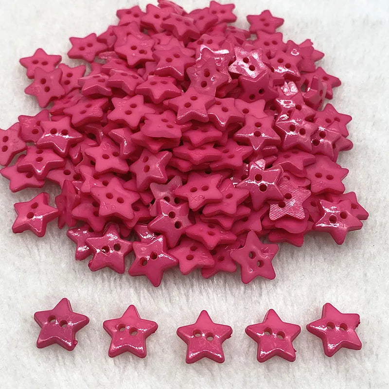 New 12mm-15mm-20mm Colours Five- Pointed Star with Two Eye Buttons  Resin Sewing Buttons Diy Scrapbooking Multicolour