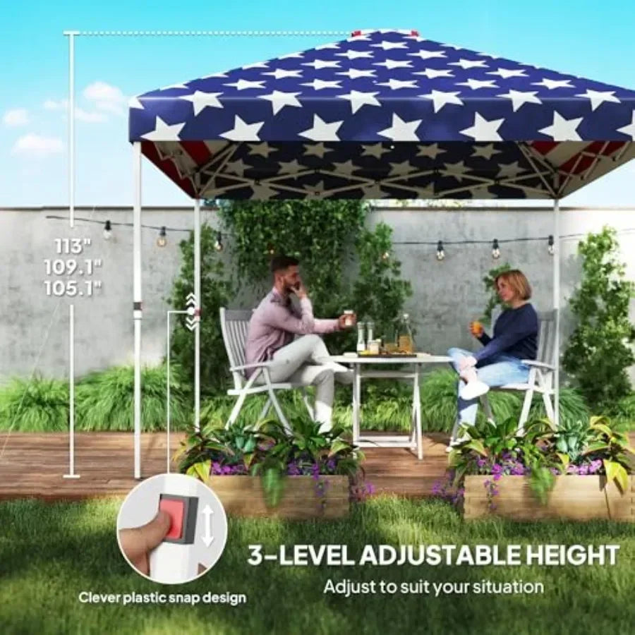 10' x 10' Pop Up  Tent with Sidewall UPF50+  Sun Shelter with Storage kets Vented Roof for Parties Height Adjustable Carry Bag