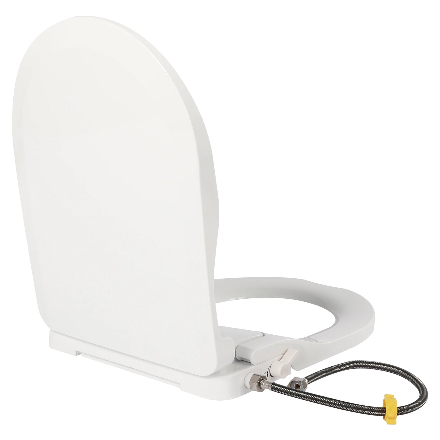 Non-Electric Bidet Toilet Seat Toilet Bidet Lid Fits Elongated Toilets, Dual Nozzle D-shaped with Cleaner Flush Hose