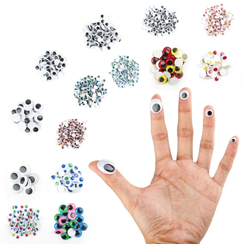 1100pcs Self-adhesive Googly Wiggle Eyes for DIY Scrapbooking Crafts Projects DIY Dolls Accessories Eyes Handmade Toys