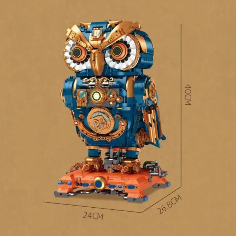Mechanical Steampunk Owl Building Bricks - 3210PCS Intricate Gear Design Owl Model Kit for Adults Kids Display & Collection Toy